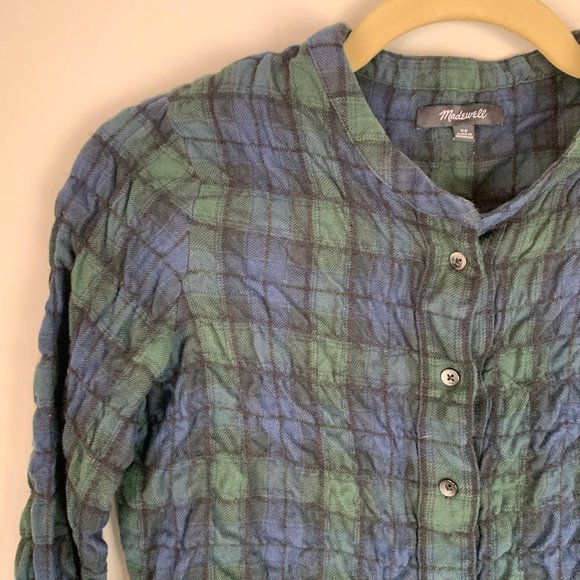 MADEWELL Market Popover Shirt in Dark Plaid Sz XS - Picture 4 of 8